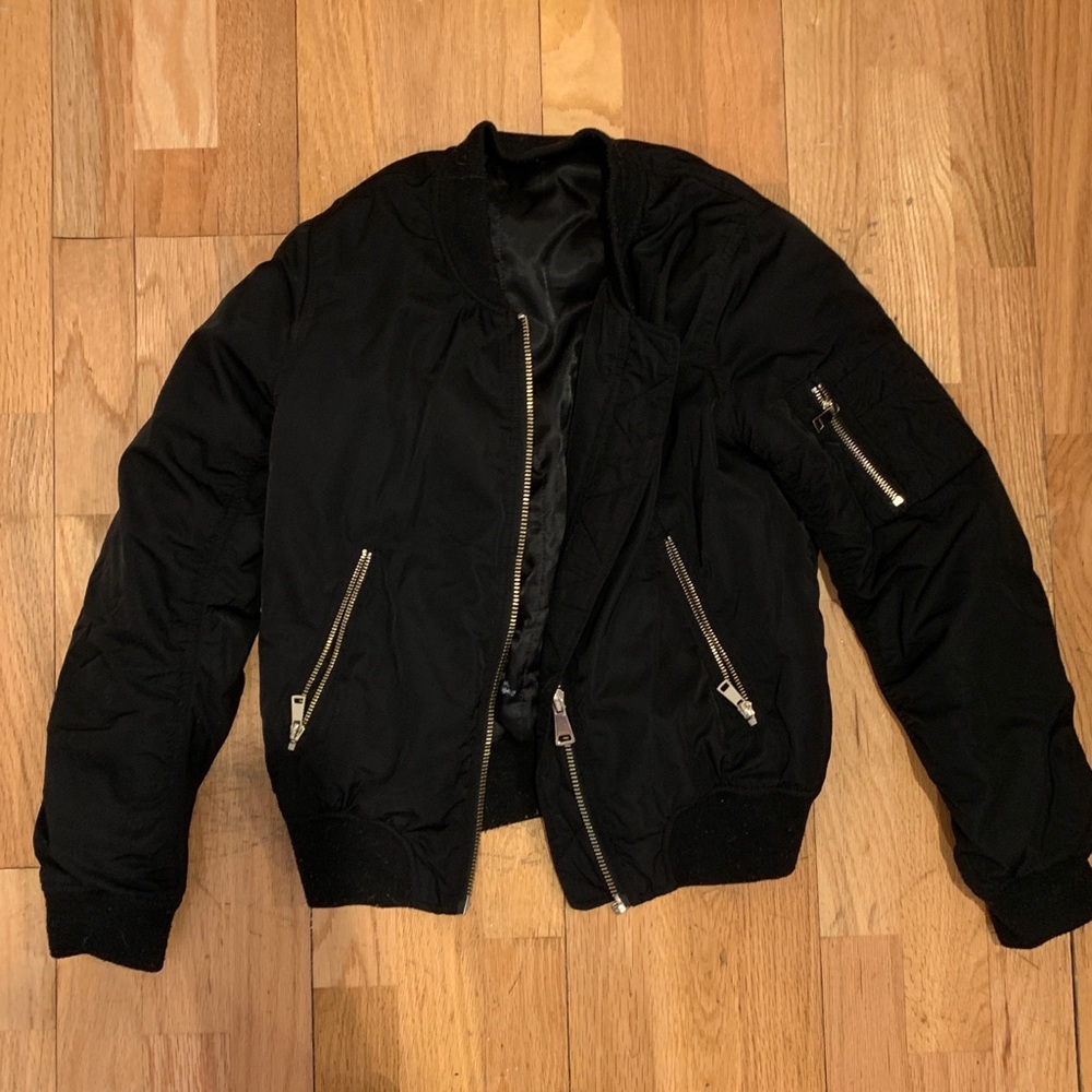 BLACK TOPSHOP BOMBER